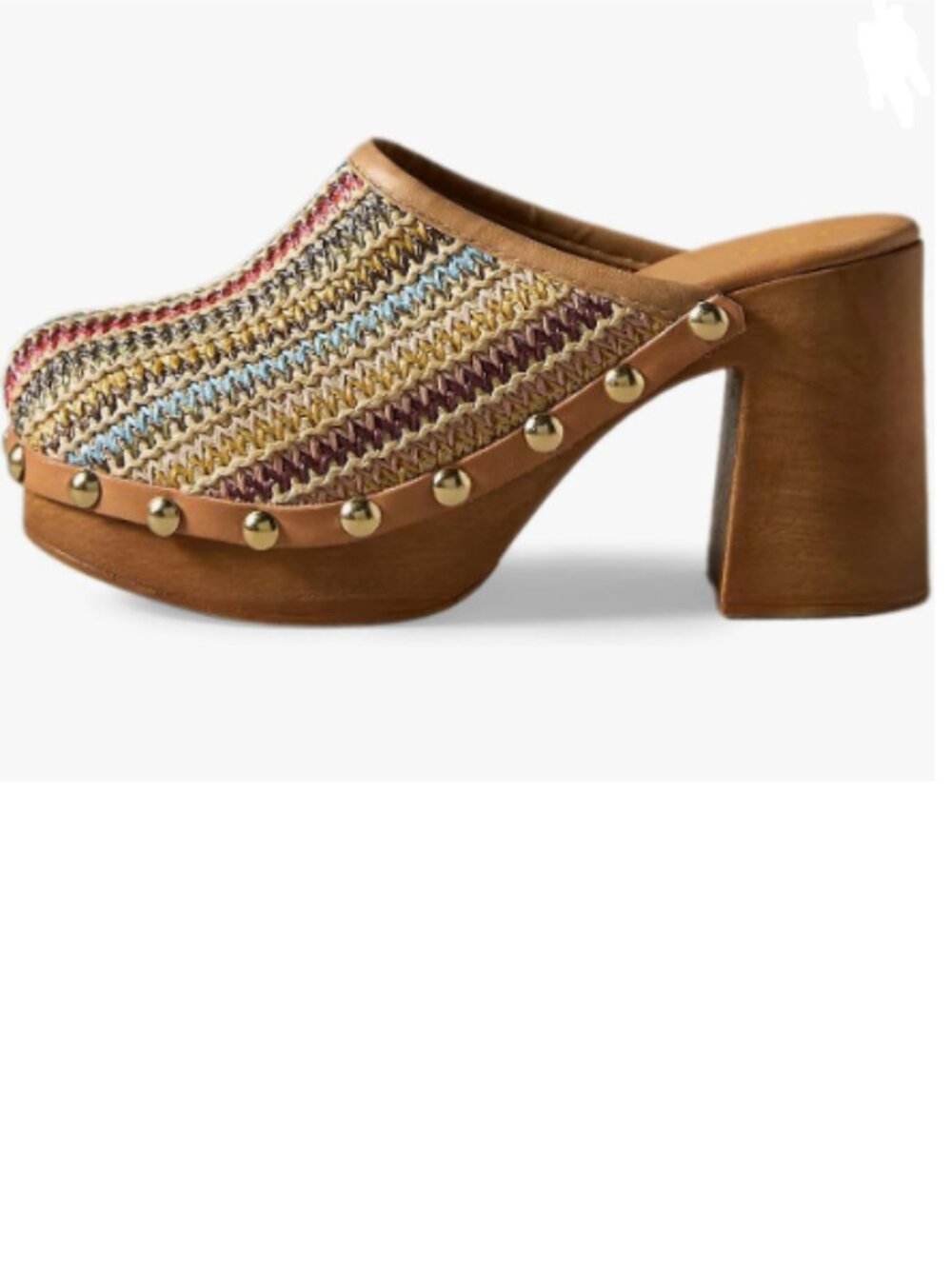 YDN Multi Platform Slip On Clogs Mules Cork High Heel Round Toe Rivet Sandals